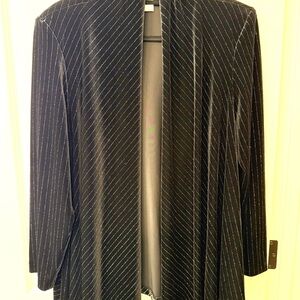 80’s Vintage Black Velour Glitter Pinstripe Women's Blazer